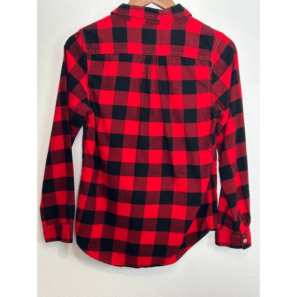 Cat & Jack Black and Red Checkered Girl's Long Sleeve Top Size XL - Picture 2 of 4